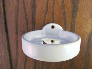 Porcelain Enameled Cast Iron White Antique Bathroom Cup / Glass Holder