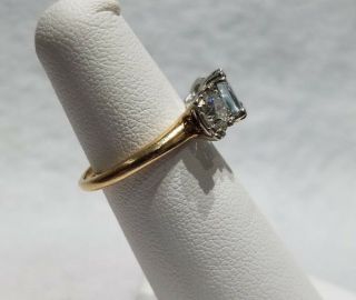 14K Antique Art Deco Aquamarine and Diamond Ring 4