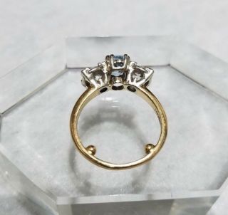 14K Antique Art Deco Aquamarine and Diamond Ring 7