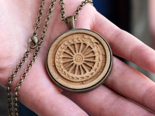 Handmade Ouroboros Pendant / Necklace / Ancient Talisman / Gypsy Wheel / Gift