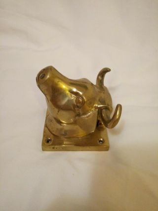 Brass Cow/bull Door Knocker Heavy Solid Vintage Well Made