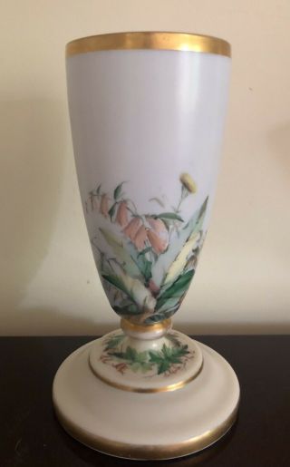 Rare Antique Victorian Dietz & Co London Lamp Hand Painted Large Gilt Vase