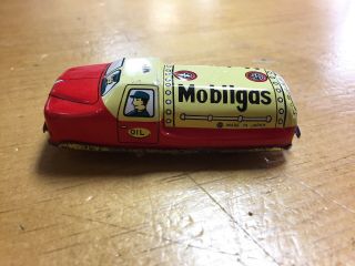 Vintage Tin Friction Mobil Gas Car Truck Toy