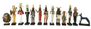 Ancient Egypt Egyptian God 13 Figurines Set Resin Statue Size 5 