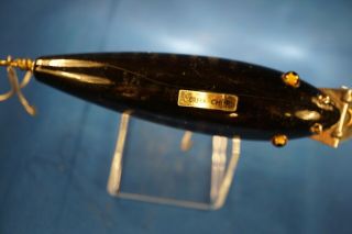 VINTAGE CREEK CHUB BAIT CO.  633 WIGGLER HUSKY MUSKY IN BLACK SCALE FINISH 2