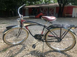 antique 1952 Schwinn Black Phantom BICYCLE restored vintage cruiser bike 9