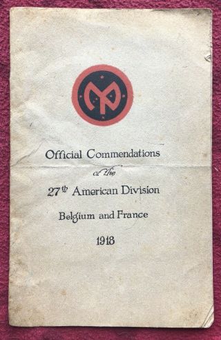 1918 Ww1 Official Commendations Us Army 78th Division Military History Book