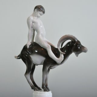 Antique Rosenthale Figurine of Boy Riding a Goat - 1912 - 1914 2