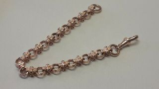 Rare Antique 9ct Rose Gold Fancy Link Bracelet