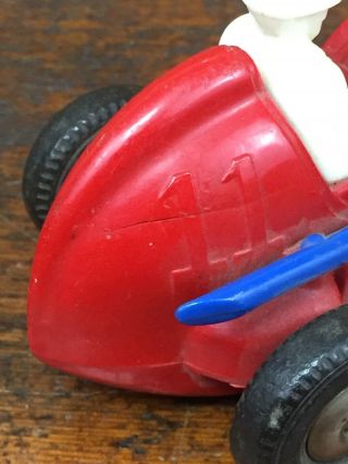 Vintage 1950’s Marx 11 Plastic Windup Tether Race Car - Made In USA - No Key 8