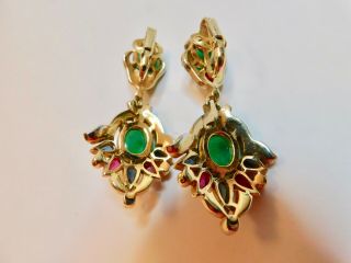 Vintage Crown TRIFARI Alfred Philippe Jewels of India Clip - On Earrings 4