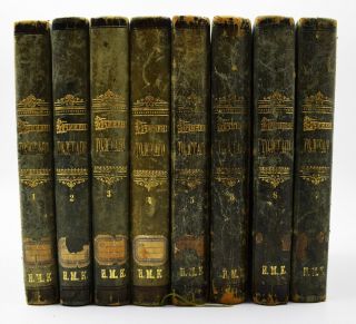 1873 Rare Important Russian Antique Books Of Count Leo Tolstoy 8 Vols