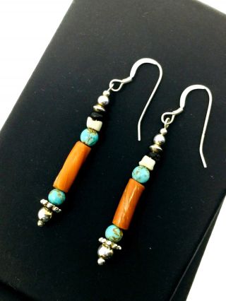 Ancient Roman Glass Beads (ochre/turquoise) Restrung On New/modern Earrings