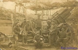 Port.  Photo: German Artillery Crew Posed w/ Their Bunkered Heavy Gun 2