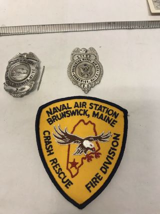 US navy Firefighter Badges Brunswick Naval Air Station Named Arville Miller 2