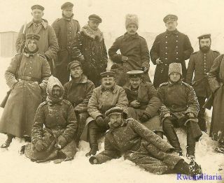 Port.  Photo: Miserable Duty Bundled German Army Officers & Troops In Winter