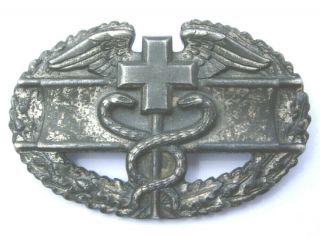 Ww2 Us Army " Combat Medic " Sterling Silver Medics Badge Pb - Amico