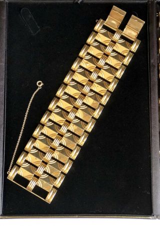 14k Gold Art Deco Bracelet 84g Estate Piece From Vaudeville Actress