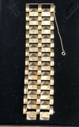 14k Gold Art Deco Bracelet 84g Estate Piece From Vaudeville Actress 3