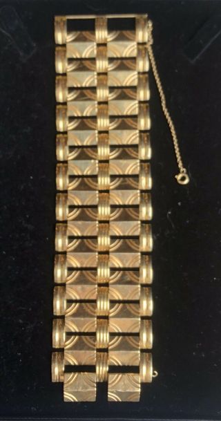 14k Gold Art Deco Bracelet 84g Estate Piece From Vaudeville Actress 4