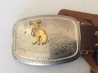 Child’s Vintage Cowboy Tooled Leather Western Double Holster Gun Belt 2