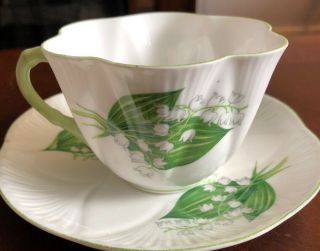 Fine Bone China Teacup And Saucer.  Shelley England “lily Of The Valley” 13622