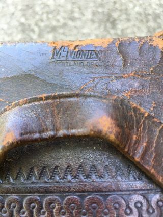 Antique McMonies Fishing Creel Willow & Tooled Leather Made In Portland Oregon 9