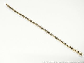 Natural Sapphire Diamond 14k Gold Bracelet 14gr Vintage X O Motif Tennis 7.  25in 6