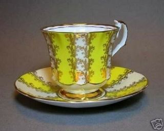 Vintage Elizabethan Yellow & Green Teacup And Saucer Set Pattern 4461