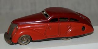 Schuco No.  1010 Tin Windup Car - Two Tone Red - Made In Germany