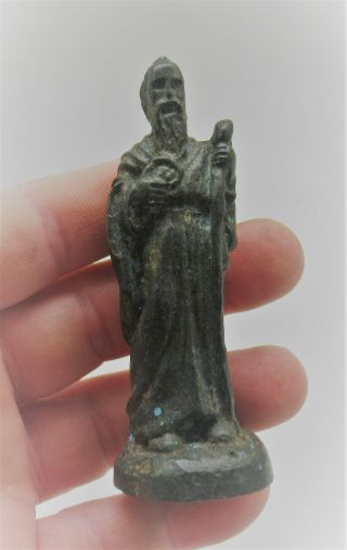 Museum Quality Ancient Roman Bronze Preacher Statuette Circa 200 - 300ad