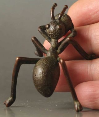 Old Chinese Bronze Copper Fengshui Wealth Animal Ant Statue