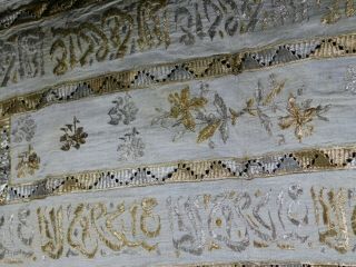 Antique Islamic Middle Eastern Ottoman Embroiderd Arabic Script Textile