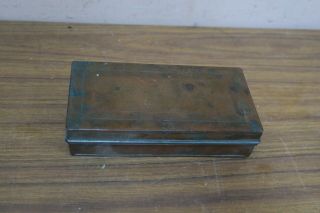 Antique Art Deco Tobacco Copper / Tin Cigarette Spice Box 3 " X 6 "