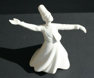 Unique Vintage Art Deco Style Male Dancing Turkish White Derwish Sufi Figurine