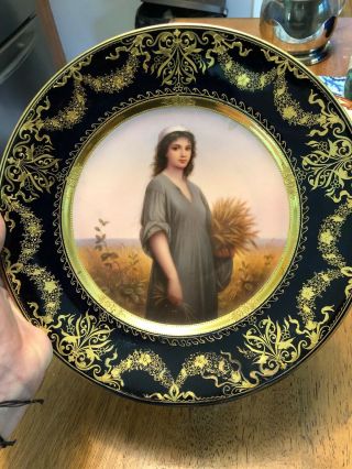 Antique Royal Vienna Hand Painted Plate Plaque,