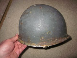 vintage WWII US Navy USN fixed bale helmet steel pot ? 2