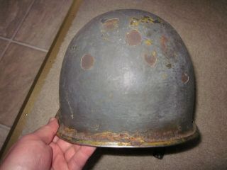 vintage WWII US Navy USN fixed bale helmet steel pot ? 4