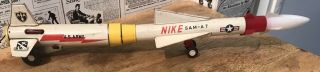 Vintage Daiya Tin Litho / Plastic U.  S.  Army / Sam - A7 Nike Rocket On Wheels