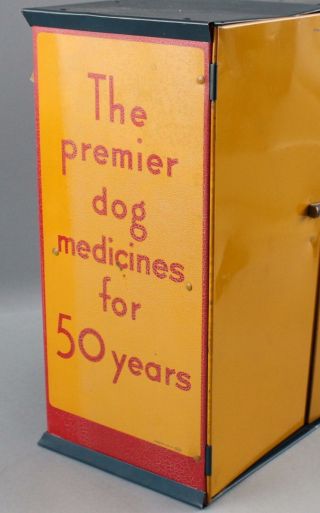 Antique Sergeants Dog Medicine Tin - Litho Display Case,  German Shepherd Puppies 5