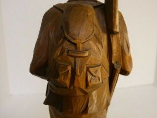 Black Forest Hunting Man with Gun and Dog Carving Light Wood 12 