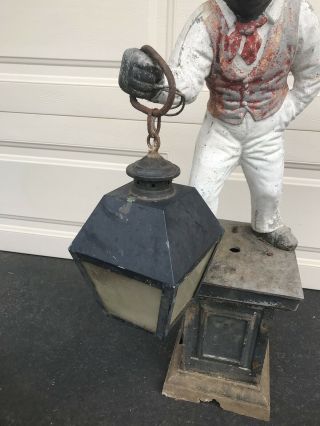 Antique Vintage Large Cast Iron Lawn Jockey 