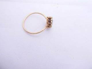 15ct gold ring,  pear drop old mine rose cut diamond Victorian ring 2