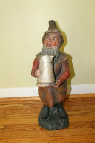Antique German Elf / Gnome Statue 100 Years Old Germany