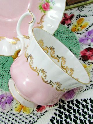 ROYAL ALBERT INVITATION SERIES PINK ROSE FLUTED TEA CUP AND SAUCER 3