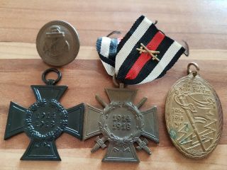 German War Merrit Cross Combatants,  Black Widows,  Kyffhäuser Medaille,  Button