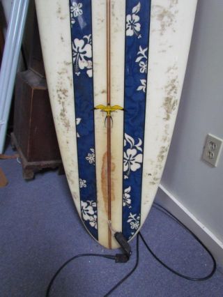 VINTAGE signed DONALD TAKAYAMA LONG BOARD SURFBOARD,  114 