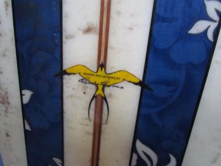 VINTAGE signed DONALD TAKAYAMA LONG BOARD SURFBOARD,  114 