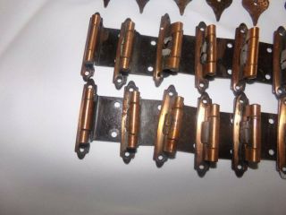 VTG Rustic Hammered Copper Cabinet Door Drawer Pulls Handles & Hinges,  screws 4