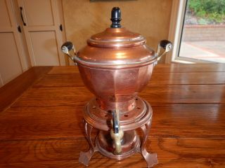 Antique Copper And Brass Coffee/tea Urn With Burner